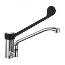 S313 | Industrial design desk-type faucet with long black arm and effluent