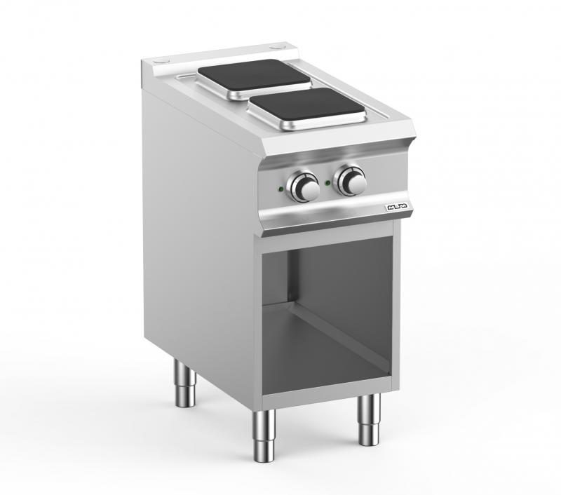 PQ74A | 2 Square Plates Electric Range On Open Cabinet
