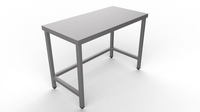 400x700x850 | Stainless steel worktable with connected legs