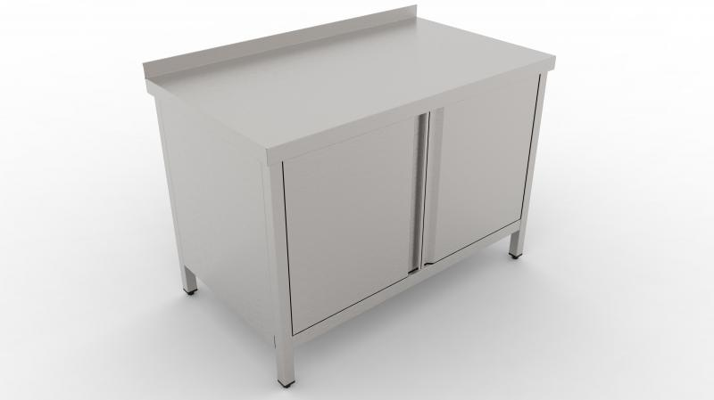 600-series | Stainless steel storage table with door and backsplash