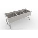 1700x600 | Stainless sink with 3 pools