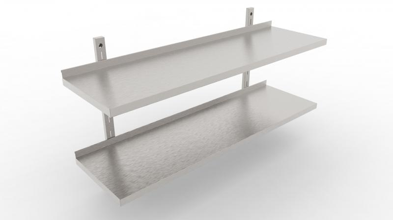 1000x300 | Rozsdamentes 2 szintes állítható falipolc