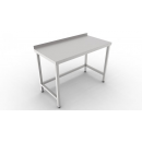 1100x700x850 | Stainless steel worktable with connected legs, backsplash