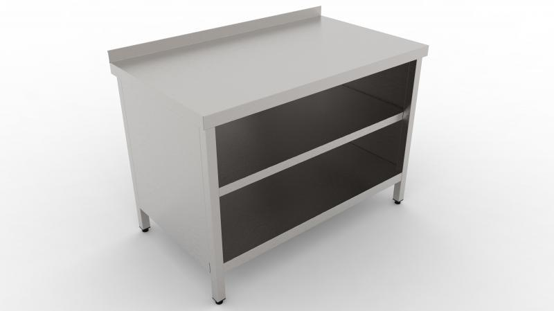 1200x700x850 | Stainless steel storage table with backsplash