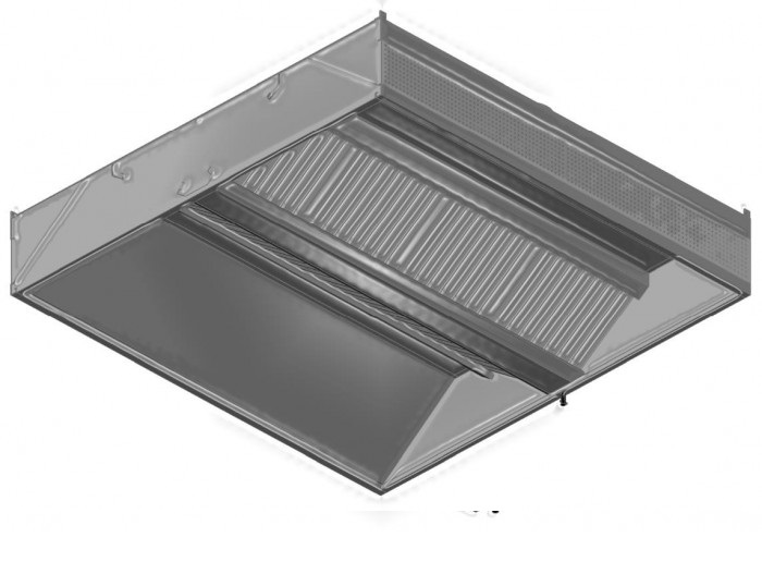 SX-SZEFL| Induction Stainless steel island extractor hood with 2 rows of labyrinth filters 1500