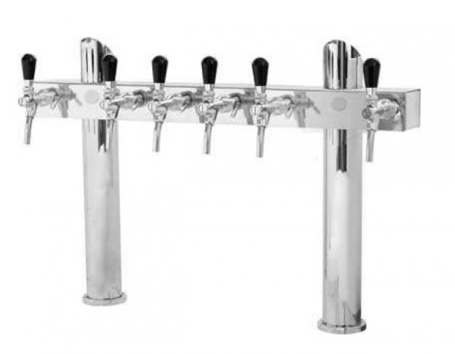 Tower T | 6 ways beer tower without taps with 2 body 2 medallion