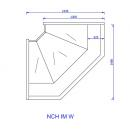 NCH IM W | Curved glass internal corner counter