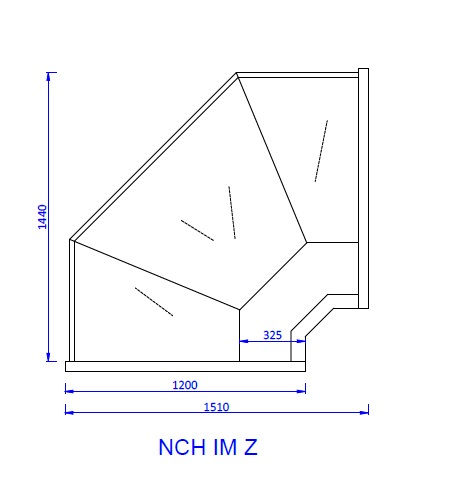NCH IM Z | Hajlított üvegű külső sarokpult