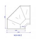 NCH IM Z | Curved glass external corner counter