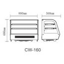 CW-160R | Hajlított üvegű bemutatóvitrin
