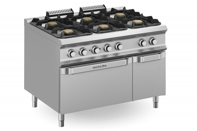 FB912AFEXXL | 6 Burners Gas Range on Electric Oven and Closed Cabinet