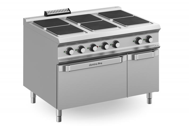 PQ912AFE | 6 Square Plates Electric Range on Electric Oven and Closed Cabinet