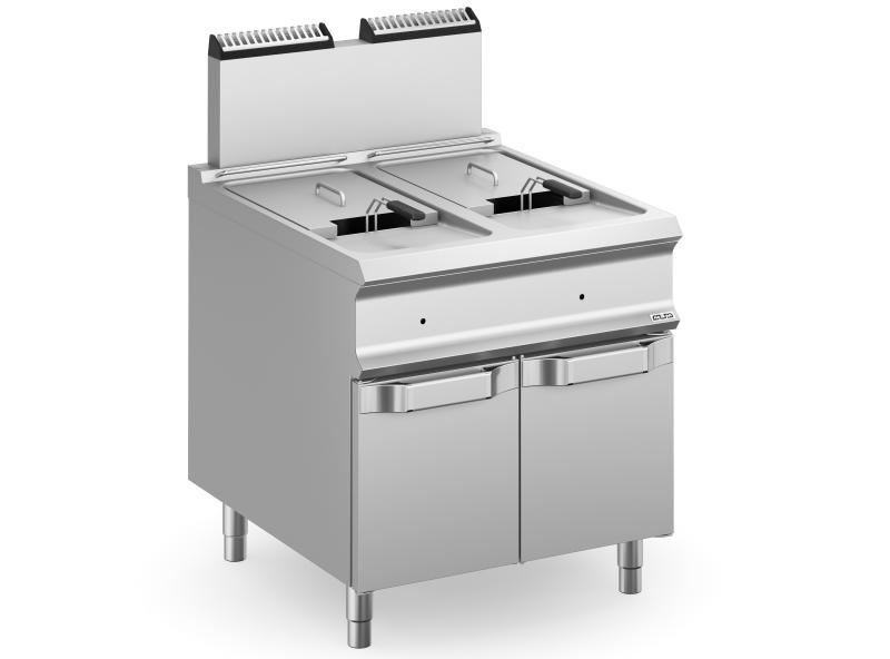 FRG98A | 2 Bowls, Gas Fryer on Closed Stand