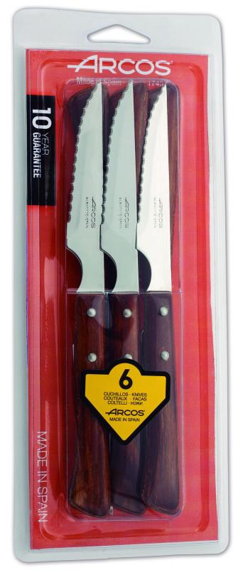 ARCOS Juegos Chuleteros | steak knife with wooden handle in set 