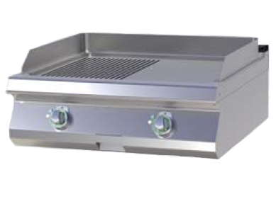 FTHRC 708 E | Electric griddle plate with 1/2 smooth and 1/2 ribbed griddle plate | chromed