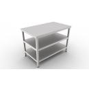 1200x600x850 | Stainless steel worktable with 2 shelves