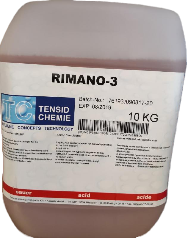 RIMANO-3 | Acidic cleanser for the wet block area for industrial use