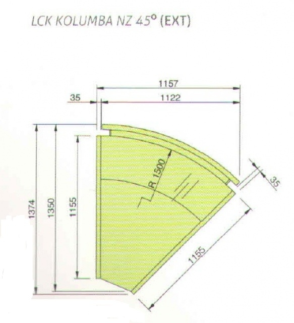 LCK Kolumba REM EXT45 | Külső sarokpult 45°