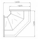 NCH I W | Curved glass internal corner counter (90°)