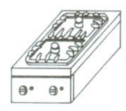 KGO-217 MA | 2 égős asztali gáz főzőasztal 1 ráccsal