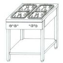 KGO-437 M | Gas cooking table with 4 burners and 2 grids