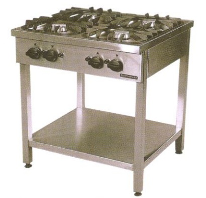 KGO-437 M | Gas cooking table with 4 burners and 2 grids