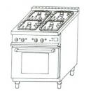 GE-41 | Gas-electric cooker with 2 grids and 4 burners