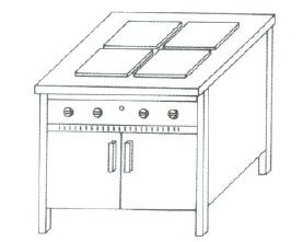 NTV-1421 | Electric cooker with 4 plates and lower storage