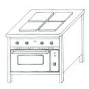NTS-1421 | Electric cooker with 4 plates and oven
