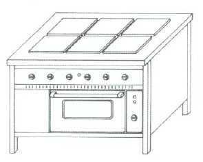 NTS-1621 | 6 főzőlapos elektromos tűzhely sütővel