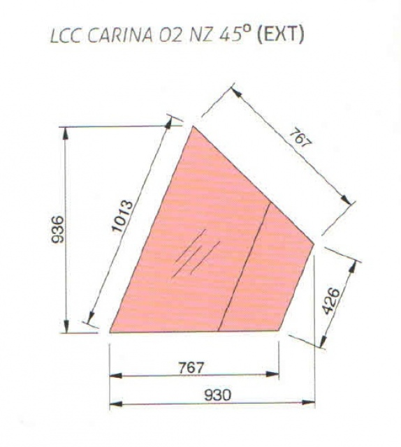 LNC Carina 02 EXT45 N | Semleges külső sarokpult (45°)