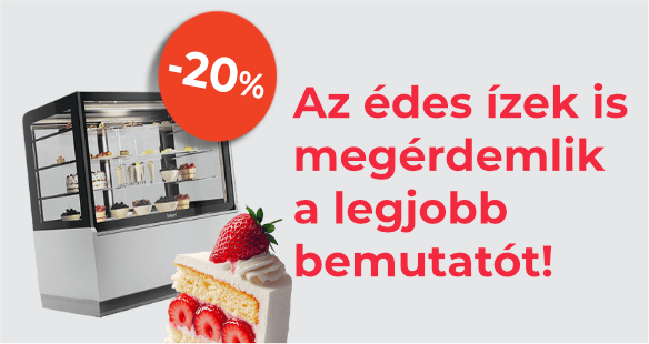 Süteményes pultok, bemutató vitrinek, fagylaltpultok és fagylaltkészítő gépek most akár 20% kedvezménnyel! 