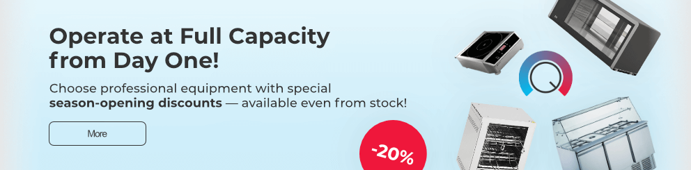 Choose professional equipment with special season-opening discounts – available even from stock! 
